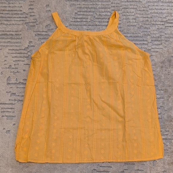 LOFT Tops - LOFT Sunburst Yellow Embroidered Tank